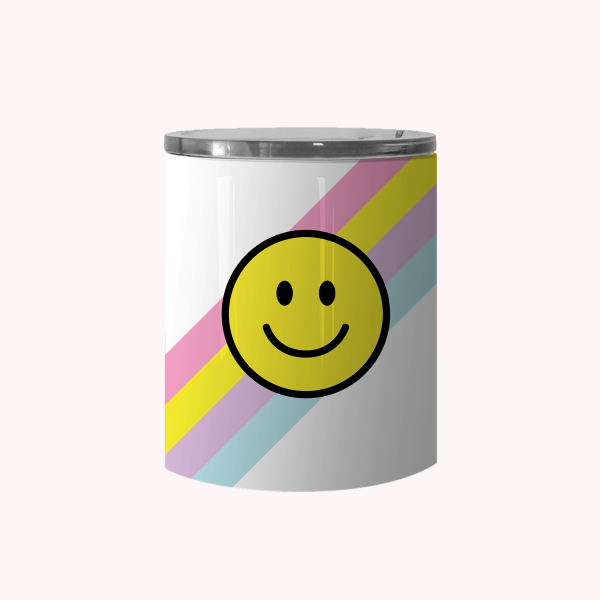 Smiley Face Stripe White – May Designs