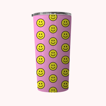 S/2 STONEY CLOVER LANE TARGET STAINLESS STEEL TUMBLER CUPS BLUE PINK SMILEY  FACE